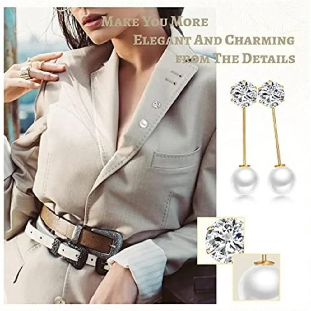 17 Pieces Pearl Brooch Pins Sweater Shawl Clips